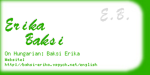 erika baksi business card